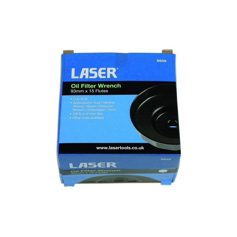 Laser 6609 Oil Filter Wrench 3/8"D - 93mm x 15