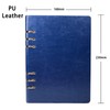 Dark Blue Vintage Leather Ring Binder Notebook, A5(17 * 23cm/6.6