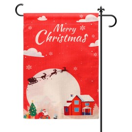 Gosknor Christmas Garden Flag, 12x18in Flax Winter Garden Flag Double Side Printed Christmas Flag Merry Christmas Yard Flag for Outdoor Christmas Decoration