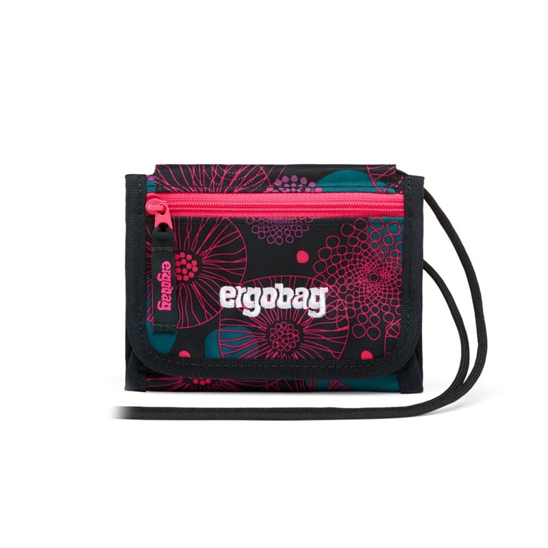 ergobag Neck pouch, change compartment, viewing window, Coral Bear -