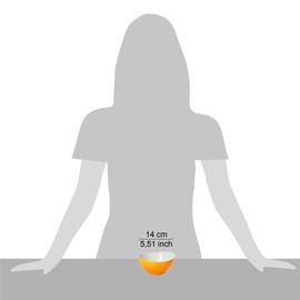 Omada Design bowl 5,51 inch, 16,91 fl oz with white interior and colored exterior, made of unbreakable plastic, stackable and dishwasher safe for bars, beaches, outdoor environments, Trendy Line, Yellow