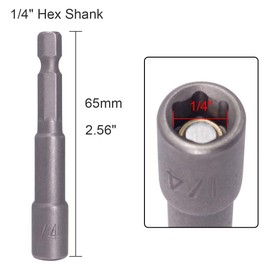 Gasea 10Pcs Magnetic Nut Setter Driver Drill Bit Set 1/4" Hex Shank to 1/4" Hex Socket Power Nut Driver Bits, 2-Inch Length