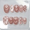 Lovely Heart Magnet Handmade Nail Tips - Short Oval /