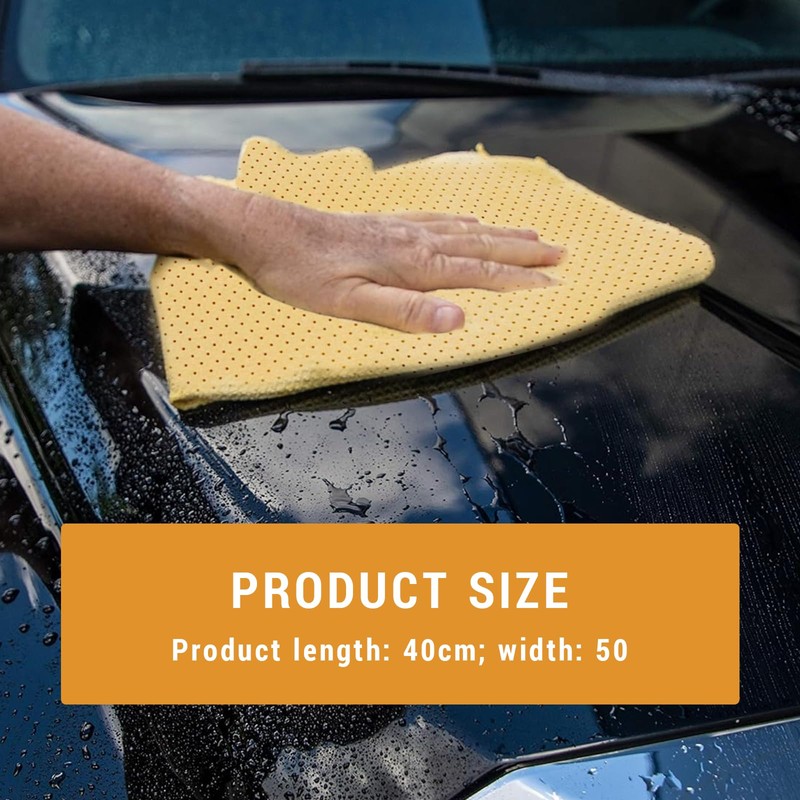 Xumann 3 Pcs Car Chamois Synthetic Leather, Leather Shammy Cloth