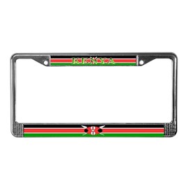 CafePress Kenya Kenyan Blank Flag License Plate Frame Chrome License Plate Frame, License Tag Holder