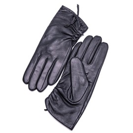 YISEVEN Women's Winter Sheepskin Touchscreen Genuine Leather Gloves Wool Lined Driving Dress Warm Fur Cuff Heated Thinsulate Lining Ladies Accessories Work New Year Gift, Black Medium/7.0"