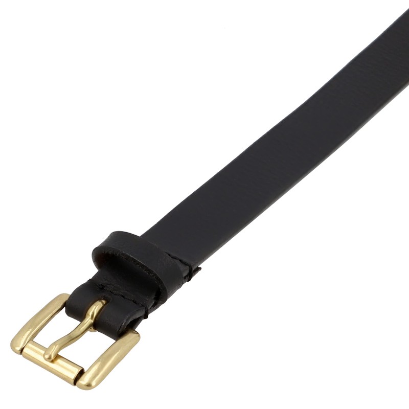 Gusti Sarina Simple Slim Leather Belt with Golden Buckle Waist