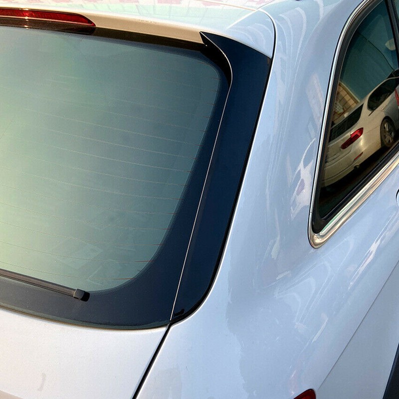 2pcs Rear Back Window Side Spoiler Glossy Black Maintenance Replacement