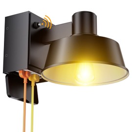 Ehaho Porch Lights with Outlet, Dusk to Dawn Outdoor Light with Built-in GFCI Outlet, Waterproof Anti-Rust Lantern for Front Door, Garage