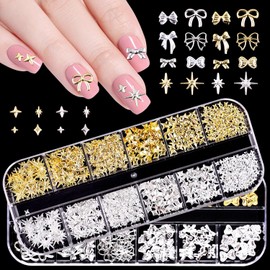Drawheart Nail Part, Nail Part, Character 2 Box, Nail Part, Star, Nail Part, Star, Moon, Heart, Flower, Bow, Star, Crown, Many Styles, Nail Parts, Studs, Nail Art Decoration, Cute and