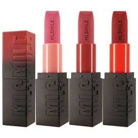 MLSMILE 3PCS Velvet Matte Lipstick Sets for Women, Long Lasting Waterproof 24 Hours Lip Stick Lip Stain Makeup Gift Sets, High Pigmented Lip Balm,Labiales mate 24 horas originales