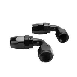 LokoCar 8AN Hose End Fitting 90 Degree Swivel For CPE Braided Hose Black 2Pcs