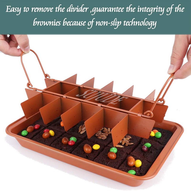 Brownie Pan with Dividers Baking Tray All Edges-Only - Bite