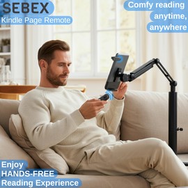 RF Page Turner for Kindle Accessories to E-Books Reading with Wrist Strap, Remote Control Clickers for Kindle Coloursofts, Paperwhites, eReaders, Ipads and Android Tablets, Comes with Charging Case