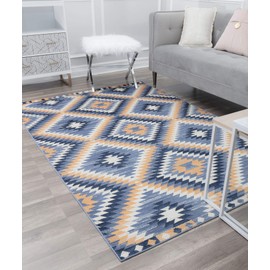 Rugs America BR30J Kilim Denim Moroccan Tribal 2x4 Area Rug 2' x 4'