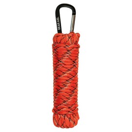 GEAR AID 550 Paracord and Carabiner, 7 Strand Utility Cord for Camping and Survival, Orange Reflective, 30 ft