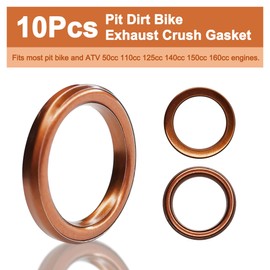 CQSPMOTO Junta de trituración de escape para bicicleta Pit Dirt Bike de 50 cc, 110 cc, 125 cc, 140 cc, 150 cc, 160 cc, 10 unidades, 33 x 24 mm x 4,5 mm