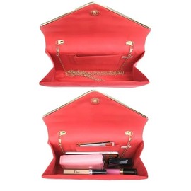 LeahWard Women's Clutch Bag Wedding Evening Handbags Suede Night Out Purse 1616 (Red)