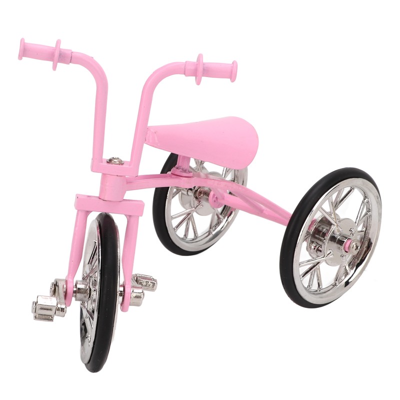 Pink Look Toy Tricycle Model Simulated Design Tricycle Ornament Wear
