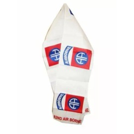 RFCO 82nd Army Airborne White Lightweight Flag Printed Knitted Style Scarf 8"x60"