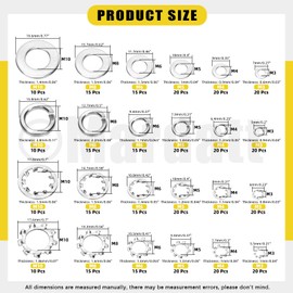 Mardatt 400Pcs 304 Stainless Steel Spring Lock Washer, M3 M4 M5 M6 M8 M10 Internal & External Tooth Star and Split Lock Washers Flat Washer for Screws Bolts Retaining Clips Fastener, Metric