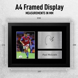HWC Trading FR A4 Paul McGrath Aston Villa Gifts Printed Signed Autograph Picture for Football Fans and Supporters - A4 Framed