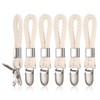6 pcs Towel Clips, Metal Tea Towel Hooks with Woven