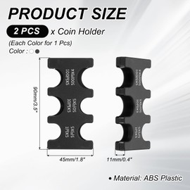 PATIKIL 2Pcs Japanese Coin Holder, Portable JPY Coin Organiser Dispenser Coin Hard Case Storage 6 Slots, Great for Home, Office, Collection, Black,White