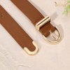 JASGOOD Women Leather Belt for Jeans Pants Fashion Gold Buckle