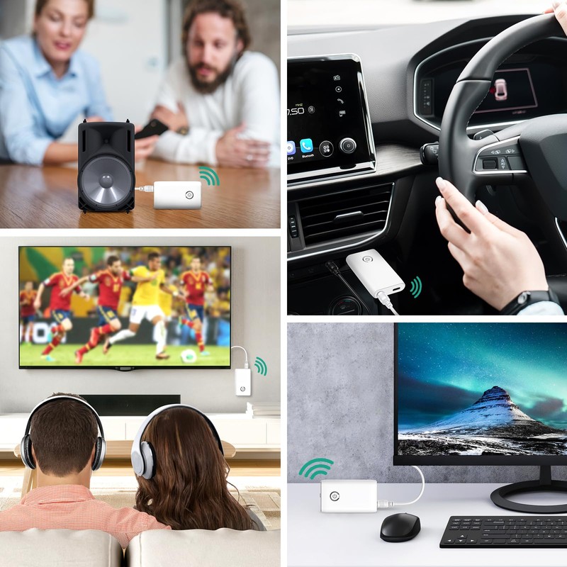 ORIA Bluetooth 5.3 Transmitter Receiver, AUX Bluetooth Adapter, Wireless Audio