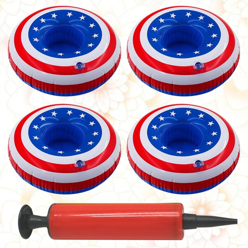 ORFOFE Star Pattern Floating Piece PVC Cup Holder Set for