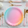 PARTY GO 50Pcs Rainbow Paper Plates 7" 18cm, Party Plates