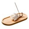 Felimoa Incense Holder Wood Tray Magnolia Meditation Home Incense Burner