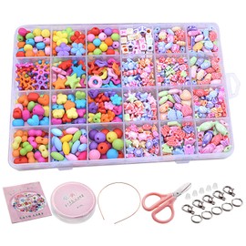 Sasairy Colourful Beads for Children, DIY Necklace, Bracelets, Headband, multicoloured