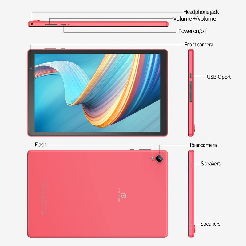 PRITOM 10 inch Android 12 Tablet,2GB RAM, 32GB ROM, 6000Mah,