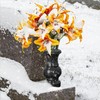 Cemetery Vase, Turned Round Granite Grave Vase Memorial Stone Vases