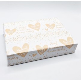 4 Sheets + 4 Matching Gift Tags 30th Wedding Anniversary Wrapping Paper Pearl Wedding Anniversary Heart Design Giftwrap