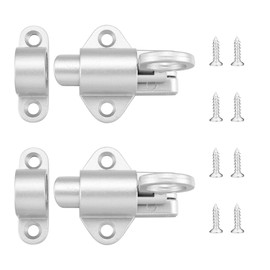 ACBungji Spring Deadbolt Lock Automatic Locking Small Door Bolt with Screw and Screwdriver for Windows Cabinet Doors Balcony Doors Garden Doors Wooden Doors, Silver