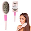 Mixed Bristle Oval Hair Brush w/Soft Touch handle for Frizz-Free,