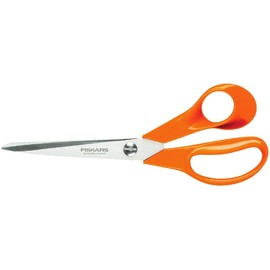 Fiskars Universal Scissors S90, Length: 21 cm, Stainless steel blade/plastic handles, Classic, Orange, 1001539