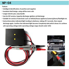 Capacitor Discharge Tool, LED Light Automotive 4RD Capacitors HVAC High Voltage Capacitors crt Discharge Quick Discharge Capacitor Tool
