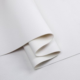GoldWheel 1.6mm Marine Vinyl Fabric Heavy Duty Waterproof Synthetic Leather Sheets 54" Wide by 24" Anti-UV,Non-Peeling for Boat Auto Home Upholstery Crafts DIY Sewings Sofa Handbag, White