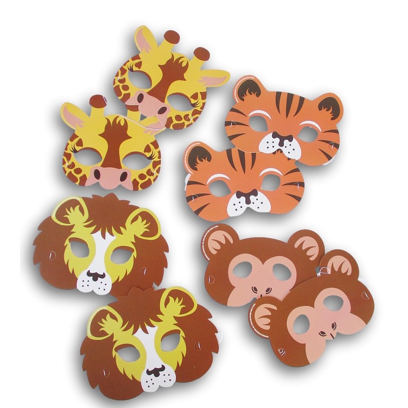 Show-Offs Jungle Party Animal Paper Masks - Party Craft Favors