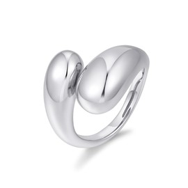 Chunky Gold Rings for Women Non Tarnish Teardrop Chunky Thumb Rings Statement Knuckle Rings Thick Bold Stackable Rings for Teen Girls Dome Chunky Rings Birthday Gifts