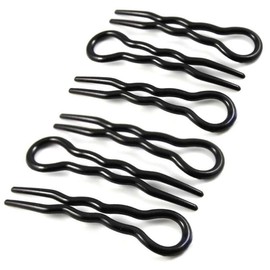 6 Pcs Black U Shaped Hair Pin Plastic Wavy Hair Fork Hair Clip Simple Fast Spiral Hair Braid Twist Styling Clips Hairpins Insert Bobby Pins Wedding Hair Accessories for Women Girls