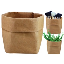 Miss S² Makeup brush holder organiser | Washable recycled paper | Office & Bathroom Organiser | Pencil & Makeup Brush Storage | Eco Friendly Makeup tools storage | Grey (Brown)