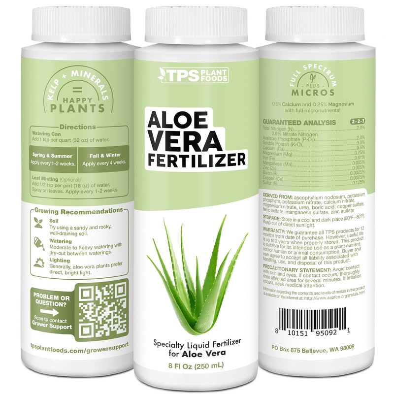Aloe Vera Fertilizer for All Aloe and Succulent Plants, Liquid
