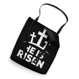He is risen with cross for christian easter Tote Bag