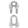 QWORK 5/8" Wire Rope Clamp Clip M16, 10 Pack Large