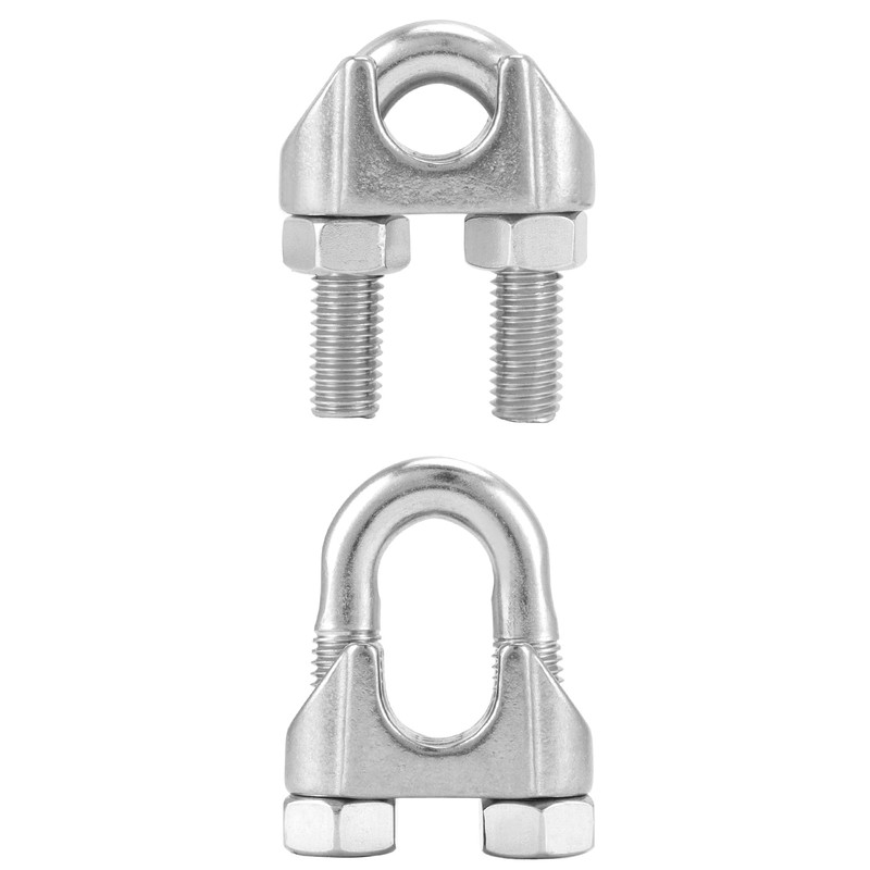 QWORK 5/8" Wire Rope Clamp Clip M16, 10 Pack Large